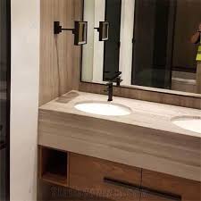 Modern bathroom vanities are available in a wide variety of materials. White Wood Grain Marble Vanity Top From China Stonecontact Com