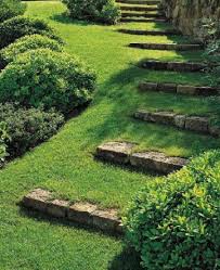 Grassstairs Garden Stairs Sloped Garden Backyard Landscaping