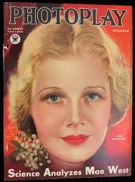 Portada original de la revista Ann Harding Photoplay de diciembre de 1933,  por Earl Christy: La edad de oro de Hollywood