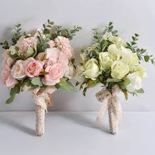 Bridal bouquet jewelry adds a touch of bling to your bridal bouquet! Wedding Flowers Bridal Bouquets White Pink Polyester Silk Rose Artificial Bridesmaid Flower Bouquet Wedding Accessories Decor Wedding Bouquets Aliexpress