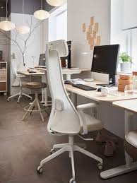 Jarvfjallet Office Chair With Armrests Gunnared Beige White Ikea White Office Chair Home Office Furniture Adjustable Office Chair
