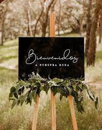 Es muy posible que te guste el formato de este cartel pero quieras cambiar algunas cosas. Letrero Bienvenidos A Nuestra Boda Script Knots Knotsmadewithlove