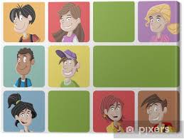 En esta sección encontrarás series animadas y dibujos animados nuevos, disponibles para ver online y en hd, además, algunas se encuentran disponibles para descargar por mega. Cuadro En Lienzo Caras De Estudiantes Adolescentes De Dibujos Animados Pixers Vivimos Para Cambiar