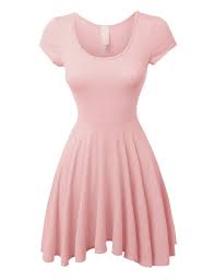 Casual Short Sleeve Fit And Flare Asymmetrical Skater Dress Clearance Summer Dresses For Women Short Dresses Ladies Dress Design