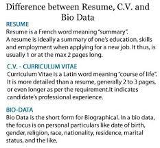 The difference between cv and resume is very clear; Difference B W Resume Cv Nd Bio Data Bio Data Resume Resume Fonts