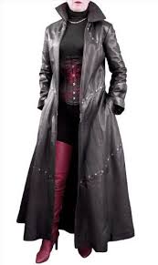 Ashwood Long Black Leather Studded Gothic Style Coat Ladies Womens Uk 16 Bust 40 Ashwood Leather Http Gothic Fashion Long Leather Coat Coats For Women