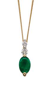 Limited time 20% off sale. 9ct Yellow Gold Diamond And Emerald Pendant Hoppers Jewellers