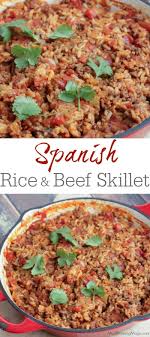 Add in the onion, garlic and peppers and cook for 5 minutes or until the onion has softened. 30 Minutes Is All It Takes For This Easy Filling Spanish Rice Skillet Dinner Find The Recipe At Mealplanningmagic Co Spanish Rice Beef Skillet Recipe Recipes