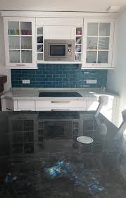 Credence De Cuisine En Carreaux Metro Bleu Chinois Realisee Par An Oriant Sols Credence Carreauxmetro Cuisine Moderne Blanche Credence Cuisine Carreaux Metro