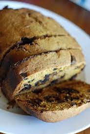It is fall baking must do! Sliced Pumpkin Bread Bread Maker Recipes Pumpkin Chocolate Chip Bread Bread Machine Recipes Sweet