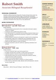 bilingual receptionist resume samples