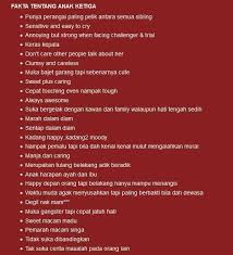 10 ciri penyakit jantung pada pria. Wordless Wednesday Ciri Ciri Anak Ketiga Dunia Farisya