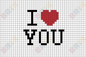 I Love You Pixel Art Pixel Art Pixel Drawing Tapestry Crochet Patterns