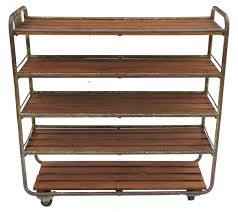 Rolling bookcase, factory rustic industrial rolling bookcase zin home. French Industrial Shelving Rack Rolling Bookcase Cart Vintage Factory Trolley For Sale At 1stdibs
