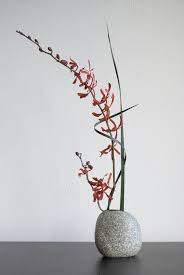 Ikebana Red Orchid Final Attempt Japanese Flowers Ikebana Flower Arrangement Ikebana Arrangements