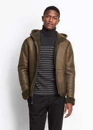 Vince Hooded Shearling Jacket In Olive Modesens Shearling Jacket Jackets Hoodie Green
