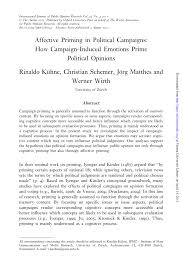 Candidate project campaign budget guide note: Pdf Affective Priming In Political Campaigns How Campaign Induced Emotions Prime Political Opinions