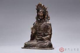 lot 015015 民国 仿明代风格原皮壳包浆醇厚38公分大尺寸精工铸造观世音菩萨铜鎏金坐像 厦门古美术 buddha statue statue greek statue