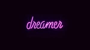 Wallpaper Http Desktoppapers Co Ay55 Dreamers Neon Sign Dark Illustration Art Purple Via Http Desktoppapers Co Ay55 Dr Illustration Neon Kertas Dinding