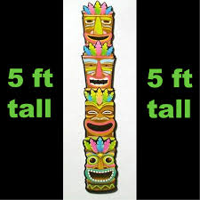 Tiki tattoo longboard design inspiration artistique tiki totem tiki lounge hawaiian tiki tiki mask tiki hut surfboard art. Big Life Size Tiki Totem Luau Party Voodoo Wall Door Decoration Pirate Five Feet