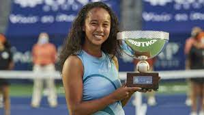 Leylah annie fernandez celebrates her win. Canadian Leylah Annie Fernandez Wins First Ever Wta Title At Monterrey Tsn Ca