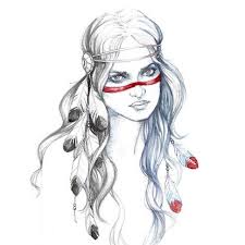 Indian Woman Small 1 Art Print By Susana Miranda Ilustracion Society6 Indian Women Tattoo Native American Tattoos Native American Tattoo