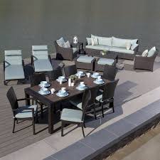 Northridge 19 Piece Rattan Complete Patio Set With Cushions Patio Furniture Sets Patio Seating Furniture
