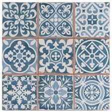 Tangier Blue Decor Tile 33x33cm Blue Decor Victorian Tiles Kitchen Tiles