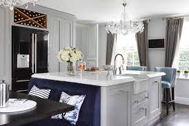 A smart prep station can even stash cookbooks, host cocktail hour and anchor a truly stunning space. Kitchen Island Banquette Design Ideas