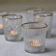 Gold Rim Wedding Candle Holder