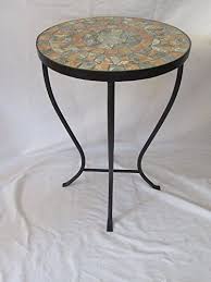 These mosaic patio tables are easy to clean and wash out and look. Patio Side Table Plant Stands Outdoor Accent Table Small Mosaic Table Glass Top Round Balcony Coffee Table Tables Patio Lawn Garden Fili Com Au