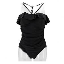» maillot de bain 1 pièce. Maillot De Bain Bretelles Plisse Volant 1 Piece Femme Lagune A Prix