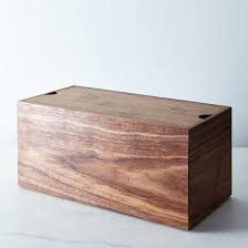 This stylish yet simple wooden breadbox will ensure that your bread products stay fresh and sweet for several days. Walnut Bread Box Wooden Bread Box Walnut Bread Bread Boxes