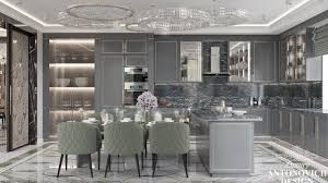 Luxury home designs with black and white decor. Superior Kitchen Interior Design In Dubai By Luxury Antonovich Design