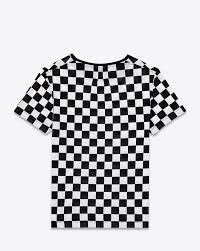 Black And White Checkered Shirt Saint Laurent Paris Short Sleeve T Shirt In Black And White Custom Clothes Checkered Shirt Outfit Vans Shirt