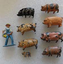 Vintage Lead Farm Animals Pigs Piglet Farm Worker Britains Other Job Lot In Toys Games Toy Soldiers Britains Piglets Farm Farm Animals Toy Soldiers