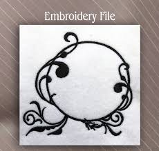 Digital download cut file, clip art for cricut, glowforge. Decorative Frame Monogram Circle Sew Fluffy Machine Embroidery Designs