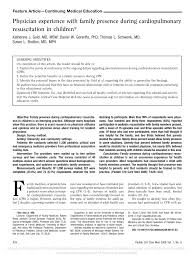 See full list on chop.edu Pdf Physician Experience With Family Presence During Cardiopulmonary Resuscitation In Children
