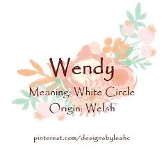 Baby Girl Name Wendy Meaning White Circle Origin Welsh Www Pinterest Com Designsbyleahc Baby Names And Meanings Baby Girl Names Cute Baby Names