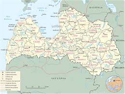 Geografía y mapas de letonia, uno de los países bálticos. Mapa Da Letonia Latvia