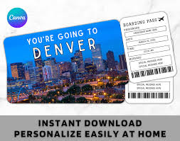 Denver Boarding Pass Ticket Template