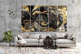 Abstract Black And Gold Wall Art Black And Gold Marble Abstract Wall Decor Wall Art Canvas Etsy Black And Gold Marble Canvas Decor Abstract Wall Decor