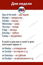 английские слова на букву G с переводом на русский Dni Nedeli Na Anglijskom V 2020 G Izuchenie Anglijskogo Strategii Obucheniya Anglijskij