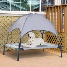 Maybe you would like to learn more about one of these? Pawhut Elevated Portable Dog Cot Cooling Pet Bed With Uv Protection Canopy Shade Walmart Com Walmart Com