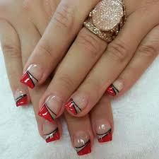 Red Hot French Tip Nail Designs Red Nails Red French Manicure Hope you enjoy this red french with spider gel design.i am a licensed cosmetologist, this is the way i do things.