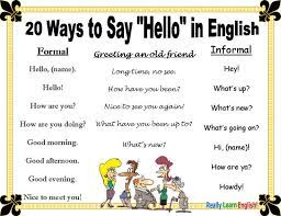 English Resources English Words Ways To Say Hello Learn English