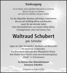 Traueranzeigen von Waltraud Schubert