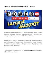 Ppt How To Win Online Powerball Lottery Powerpoint