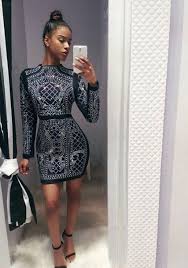 Black And Gold Long Sleeve Bodycon Dress Get The Dress For 28 At Amazon Com Wheretoget Black Sparkly Dress Short Bodycon Dress Short Sparkly Dresses