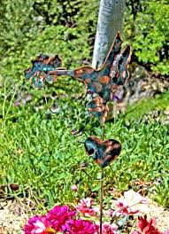 Hummingbird Garden Decor Hummingbird Art Yard Decor Outdoor Decor Garden Hummingbird Copper Garden Sta Hummingbird Garden Decor Garden Art Hummingbird Garden